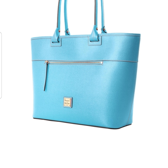 Dooney and Bourke Light Blue Saffiano Leather Tote - Picture 14 of 14